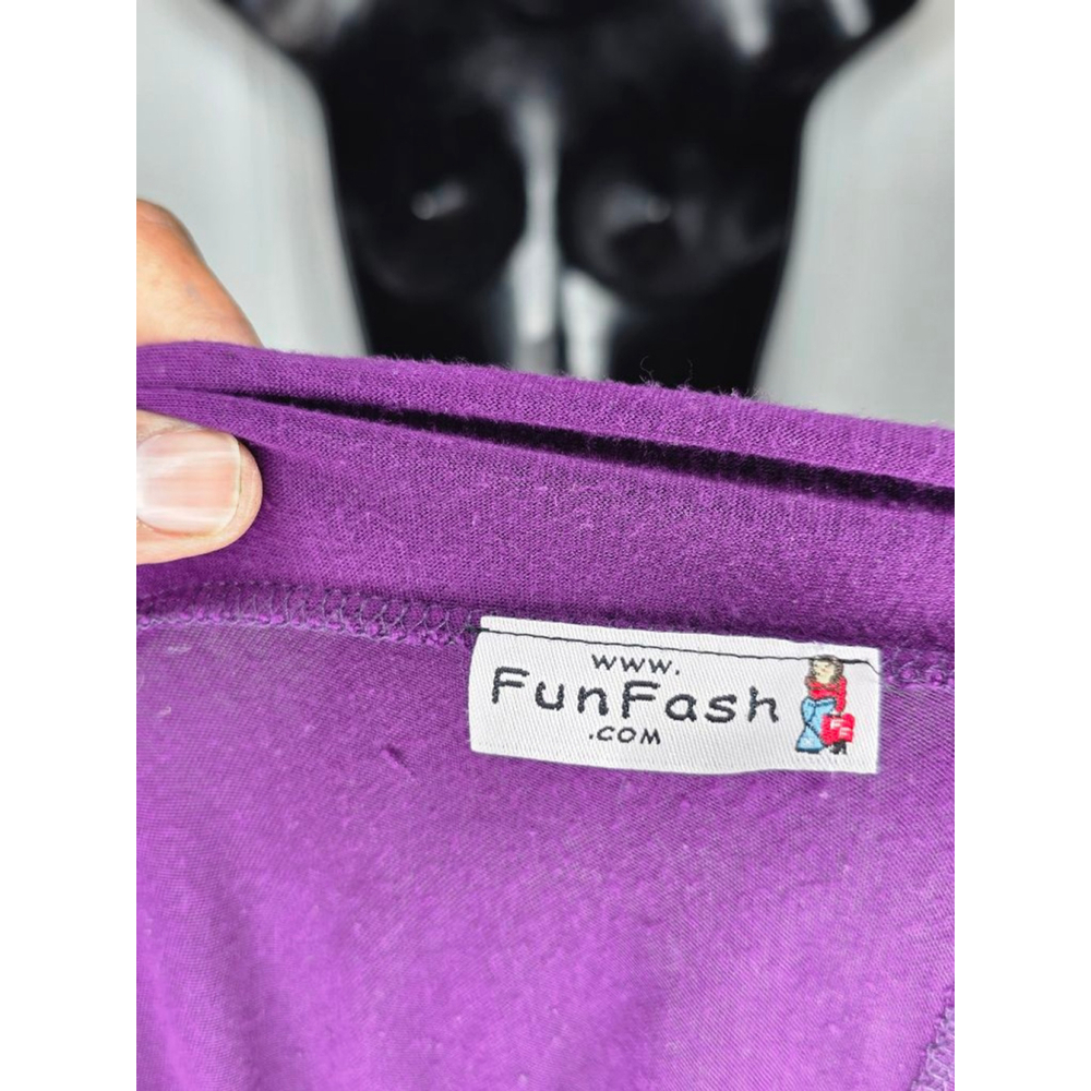 Funfash Purple Cold-Shoulder Embellished Tunic View 4